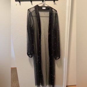 Pink Lily embellished kimono